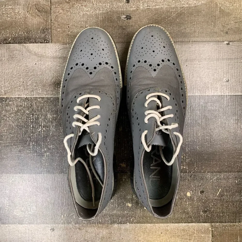 Cole Haan Zerogrand Men’s Size 9.5 Athletic Wingtip Oxford Shoes Grey Leather